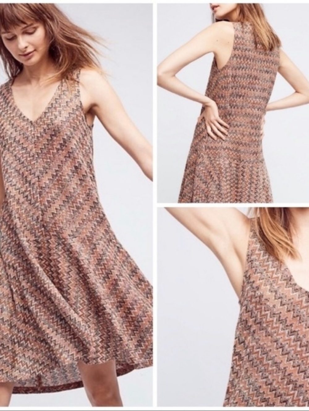 Maeve x Anthropologie Westwater Sleeveless Chevron Knit ZigZag Dress
